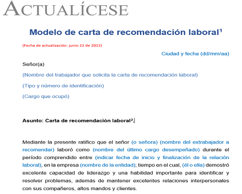 Carta de recomendación