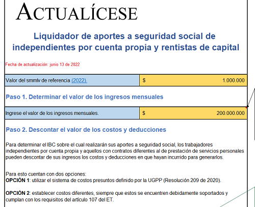 Liquidador de aportes a seguridad social de independientes por cuenta propia y rentistas de capital