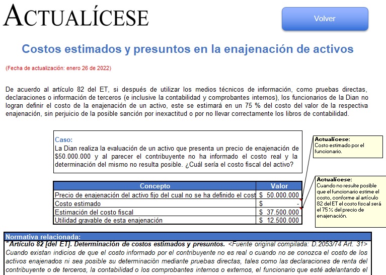 Simulador de casos de deducciones y costos estimados para la declaración de renta 2021