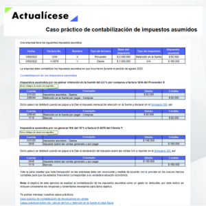 Caso práctico de contabilización de impuestos asumidos