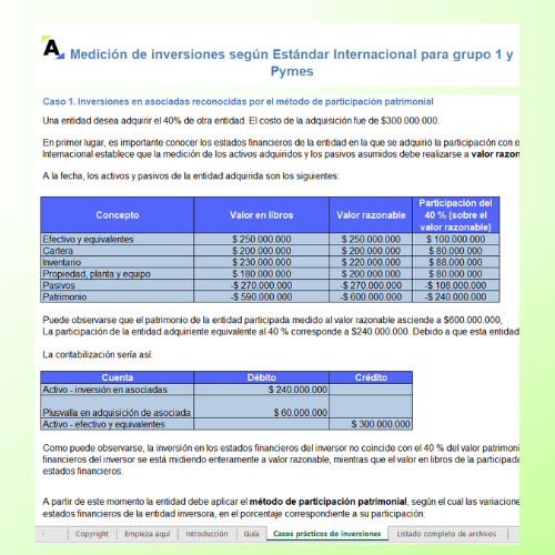 Guía y casos prácticos en Excel para la medición de inversiones según el Estándar Internacional