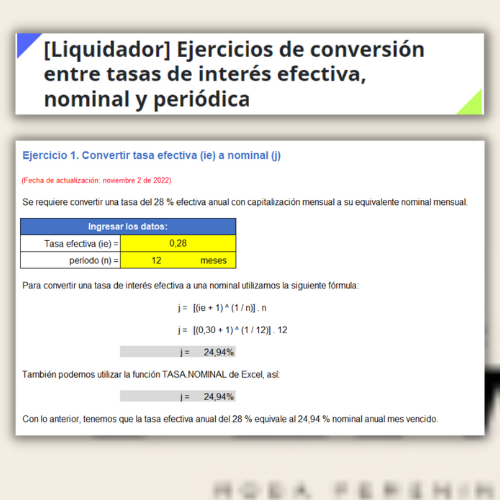 Ejercicios de conversión entre tasas de interés efectiva, nominal y periódica