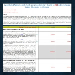 Liquidador de retención en la fuente con procedimiento 1 durante 2023 sobre rentas de trabajo (laborales y no laborales)