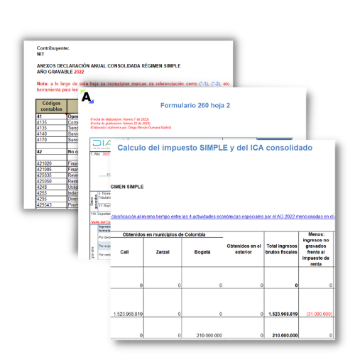 Formulario 260 AG 2022 – declaración anual régimen simple (personas naturales y jurídicas que llevan contabilidad)