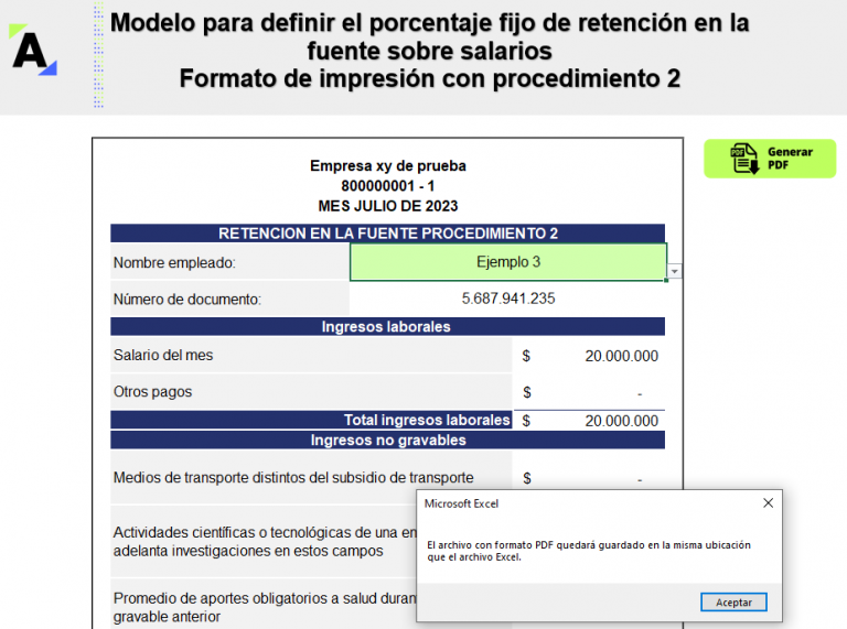 retención en la fuente sobre salarios