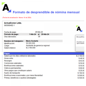 Liquidador y desprendible mensual de nómina básico en Excel