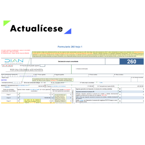 [Liquidador] Formulario 260 AG 2023 – declaración anual del régimen simple (personas naturales que no llevan contabilidad)