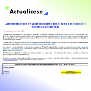 Modelo en Excel para el cálculo de cesantías e intereses a las cesantías