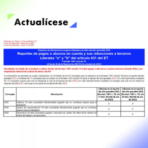 [Liquidador] Plantilla del formato 1001 del año gravable 2024: reporte de exógena de pagos o abonos en cuenta