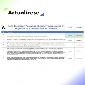 [Lista de chequeo] Planeación, ejecución y comunicación en el ejercicio de la revisoría fiscal en Colombia