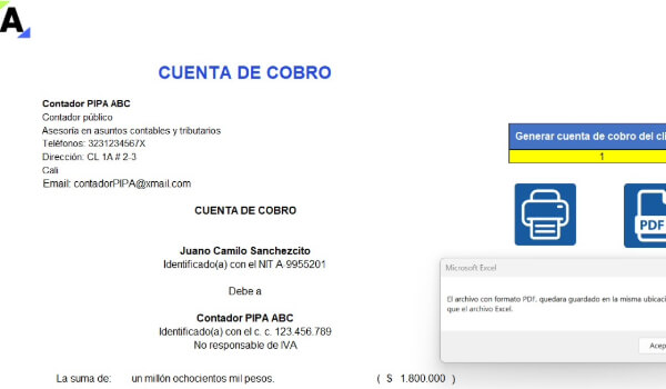 Formato de control de clientes de declaración de renta de persona natural