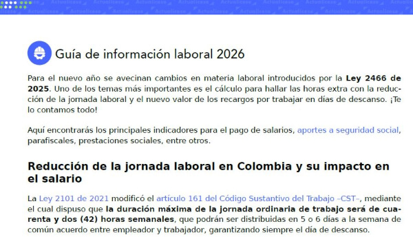 Guía de información laboral 2026