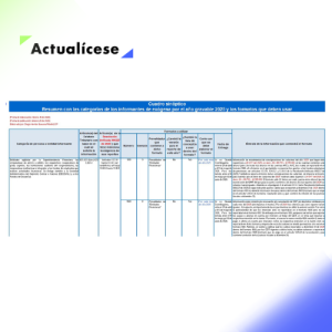 [Matriz] Resumen con las categorías de los informantes de exógena AG 2025 y los formatos que deben usar