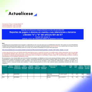 [Liquidador] Plantilla del formato 1001 del año gravable 2025: reporte de exógena de pagos o abonos en cuenta