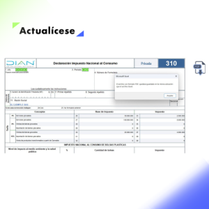 [Liquidador] Plantilla en Excel del formulario 310 AG 2026: declaración del impuesto nacional al consumo –INC