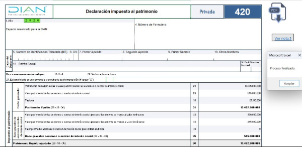 [Liquidador] Plantilla en Excel del formulario 420 AG 2026: declaración anual del impuesto al patrimonio