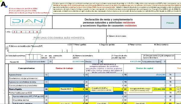 [Liquidador] Formulario 210 y formato 2517 AG 2025 en Excel para personas naturales residentes obligadas a llevar contabilidad