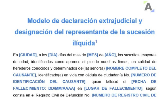 Declaración extrajudicial y designación del representante de la sucesión ilíquida